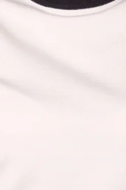 Tipped Puff Sleeve Knitted Top