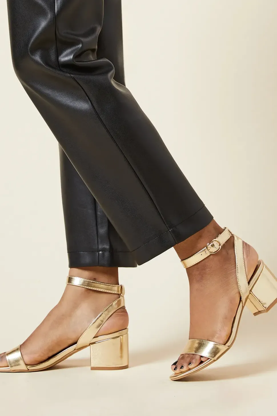 Tommi Barely There Mid Block Heel Sandals