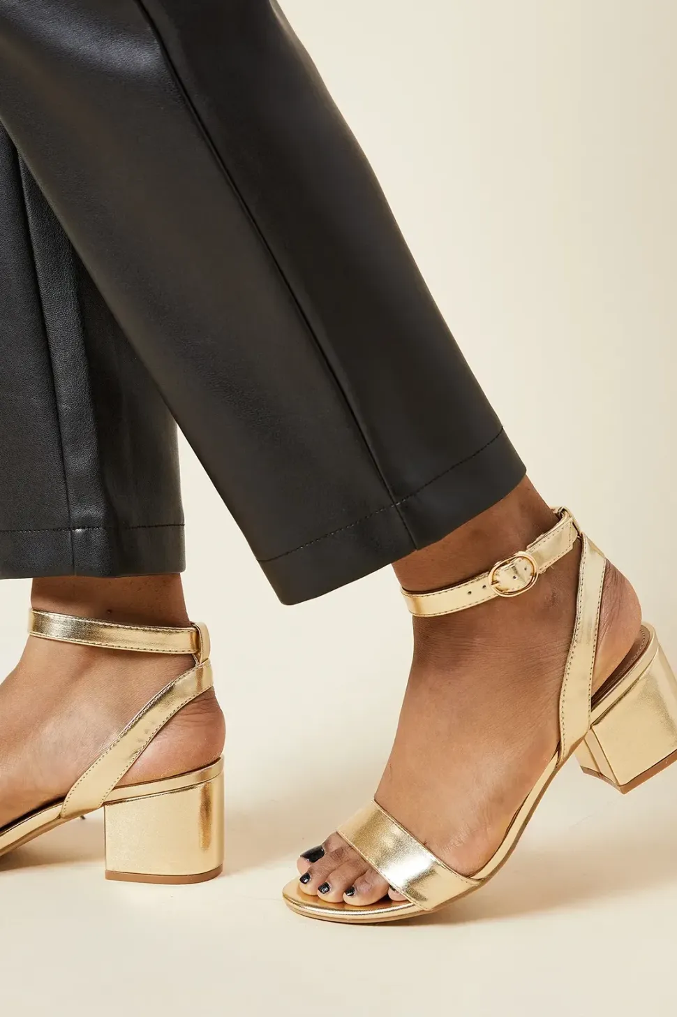 Tommi Barely There Mid Block Heel Sandals