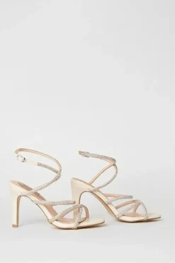 Toni Diamante Cross Strap High Stiletto Heel Sandals