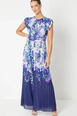 Trailing Floral Print Pleated Leg Jumpsuit