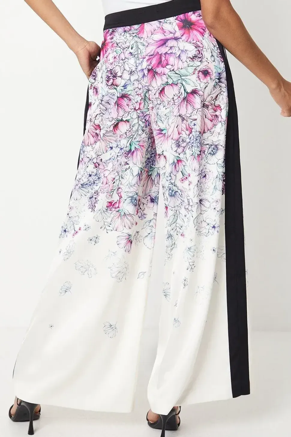 Trailing Floral Satin Trousers