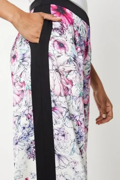 Trailing Floral Satin Trousers