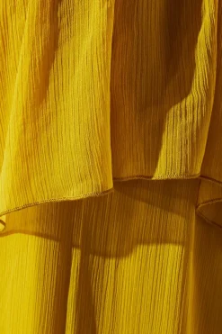 Trapeze Frill Chiffon Maxi Dress