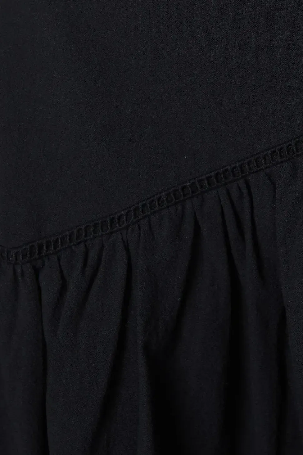 Trim Insert Cotton Maxi Skirt