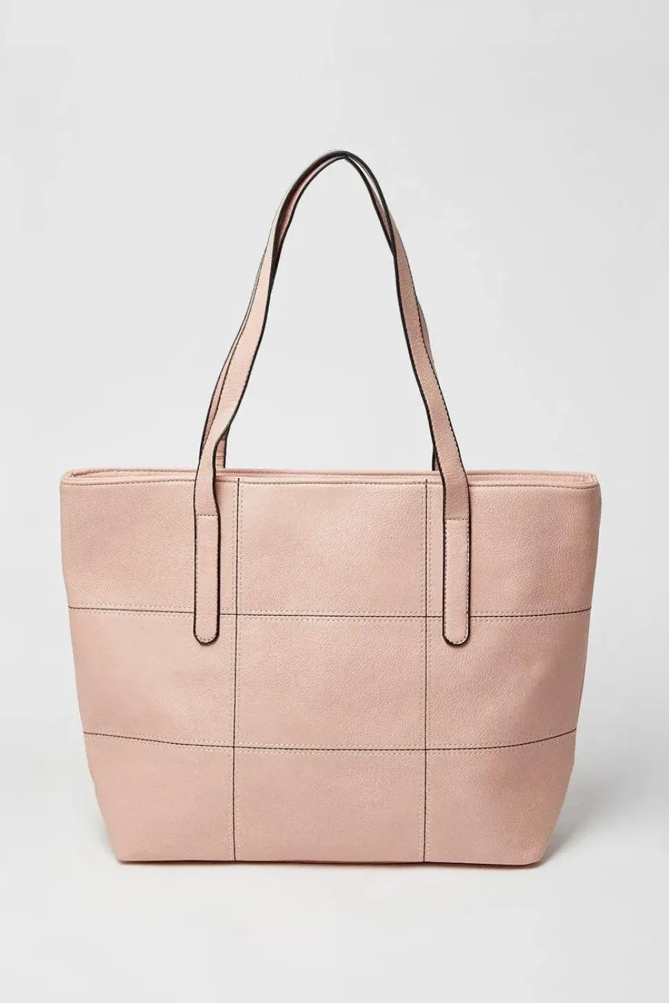 Trish Faux Leather Stitch Detail Tote Bags