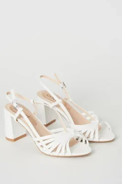 Trixie Bridal Lattice Detail Slingback High Block Heeled Sandals