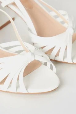 Trixie Bridal Lattice Detail Slingback High Block Heeled Sandals