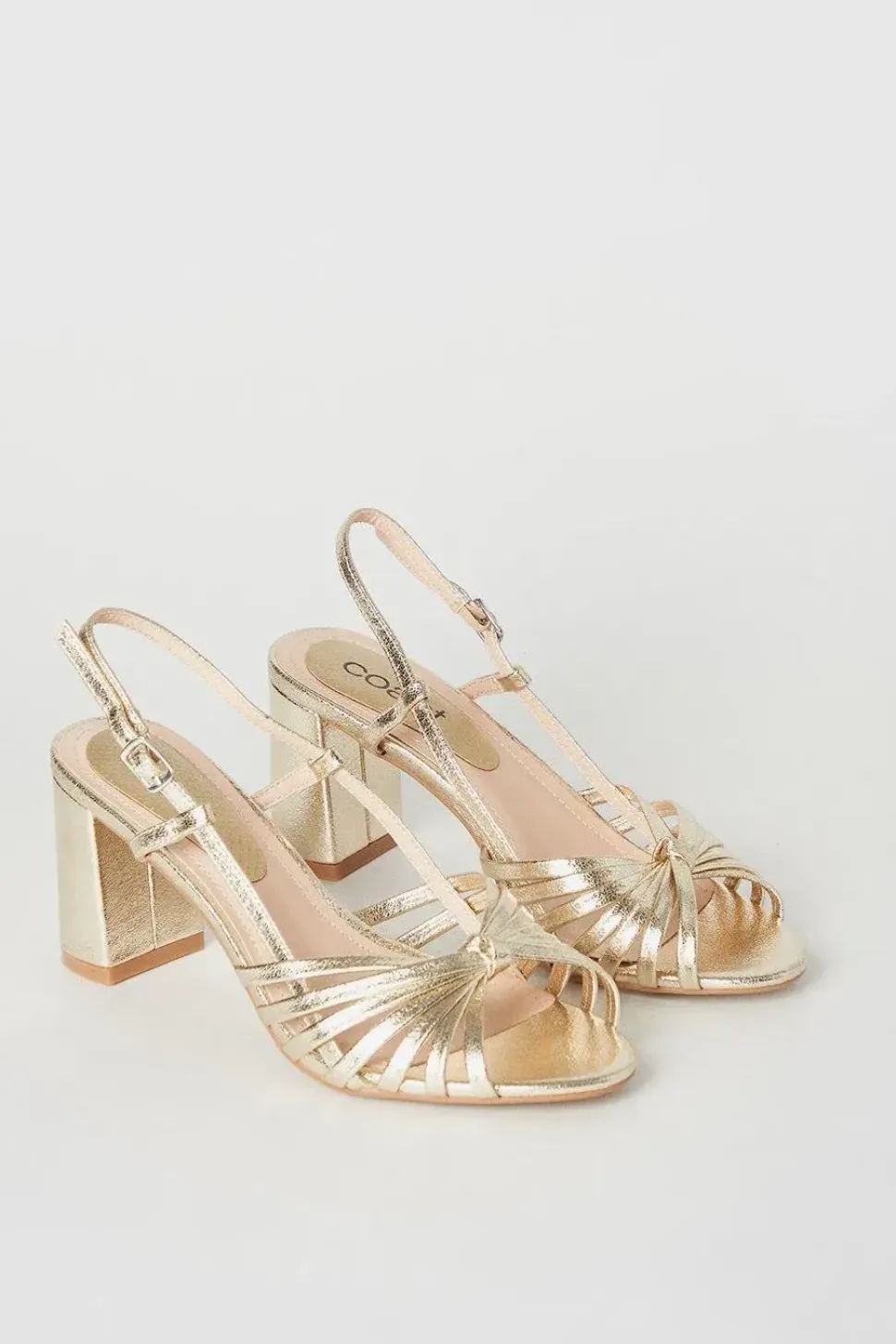 Trixie Lattice Detail Slingback High Block Heeled Sandals