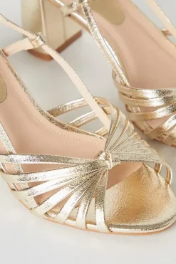 Trixie Lattice Detail Slingback High Block Heeled Sandals