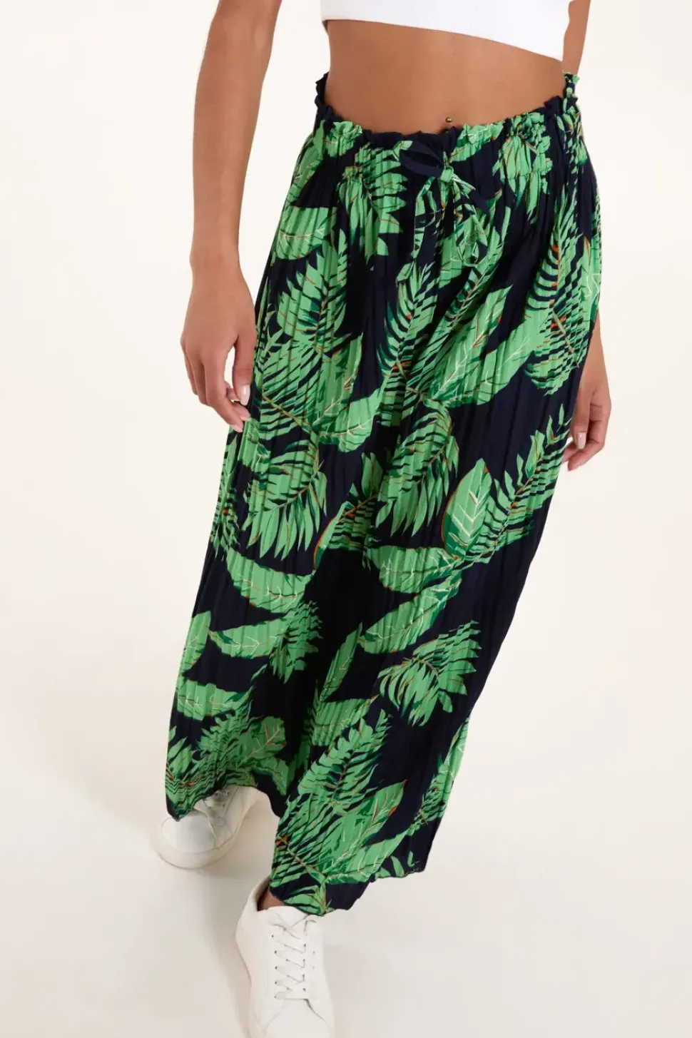 Tropical Print Elasticated Waist Culottes