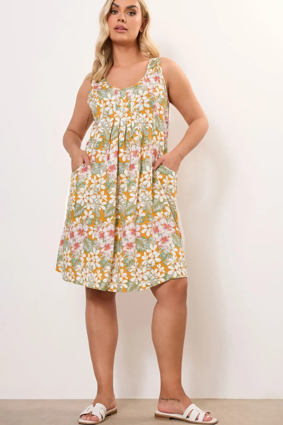 Tropical Print Pocket Dress