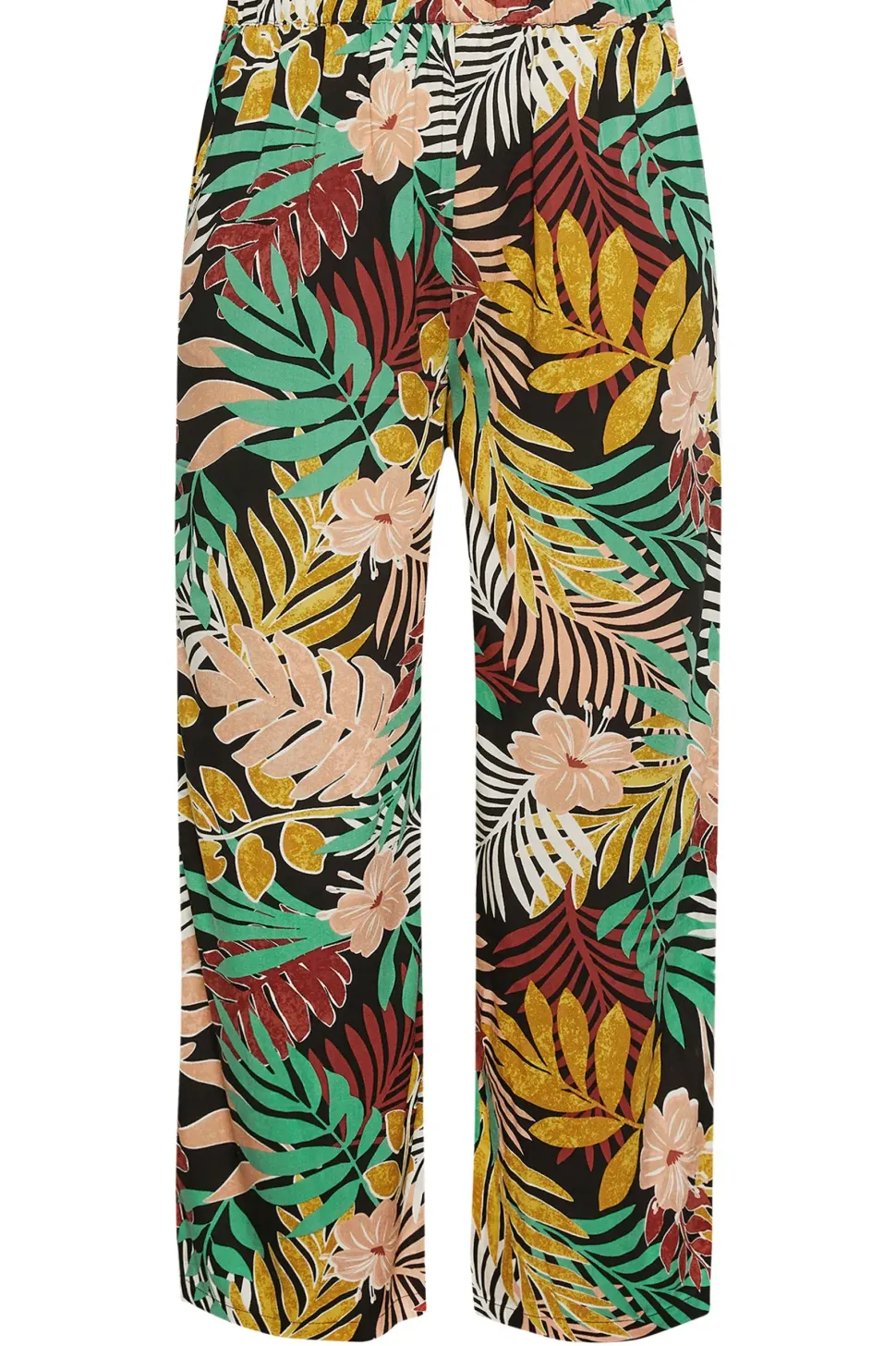 Tropical Print Wide Leg Trousers