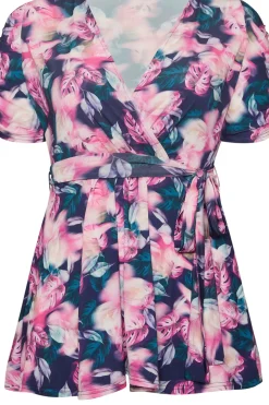 Tropical Print Wrap Top