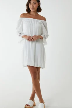 Tunic Puffball With Crochet Lace