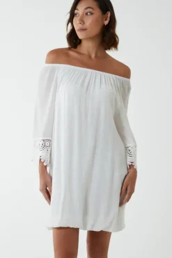 Tunic Puffball With Crochet Lace
