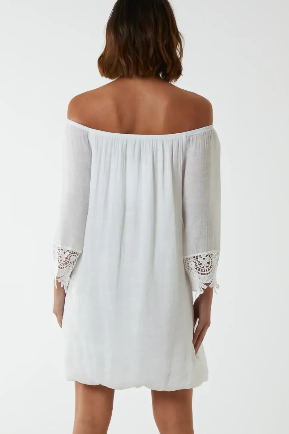 Tunic Puffball With Crochet Lace