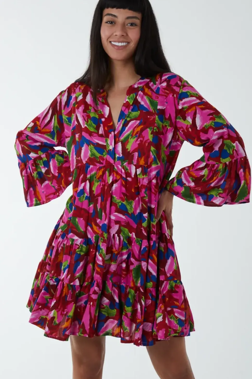 Tunic Tiered Smock Mini Dress