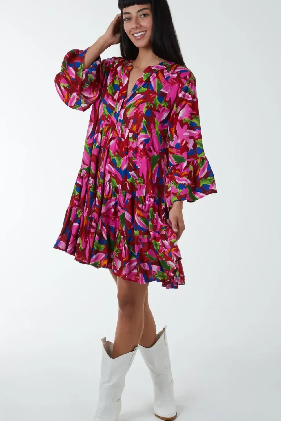 Tunic Tiered Smock Mini Dress