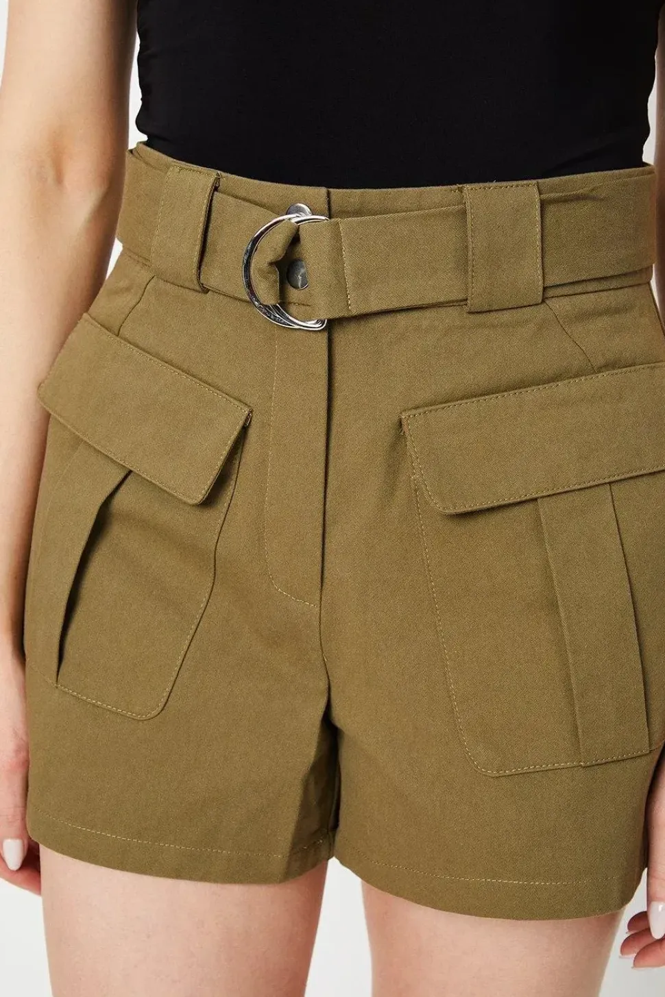 Twill Cargo Pocket Tailored Shorts