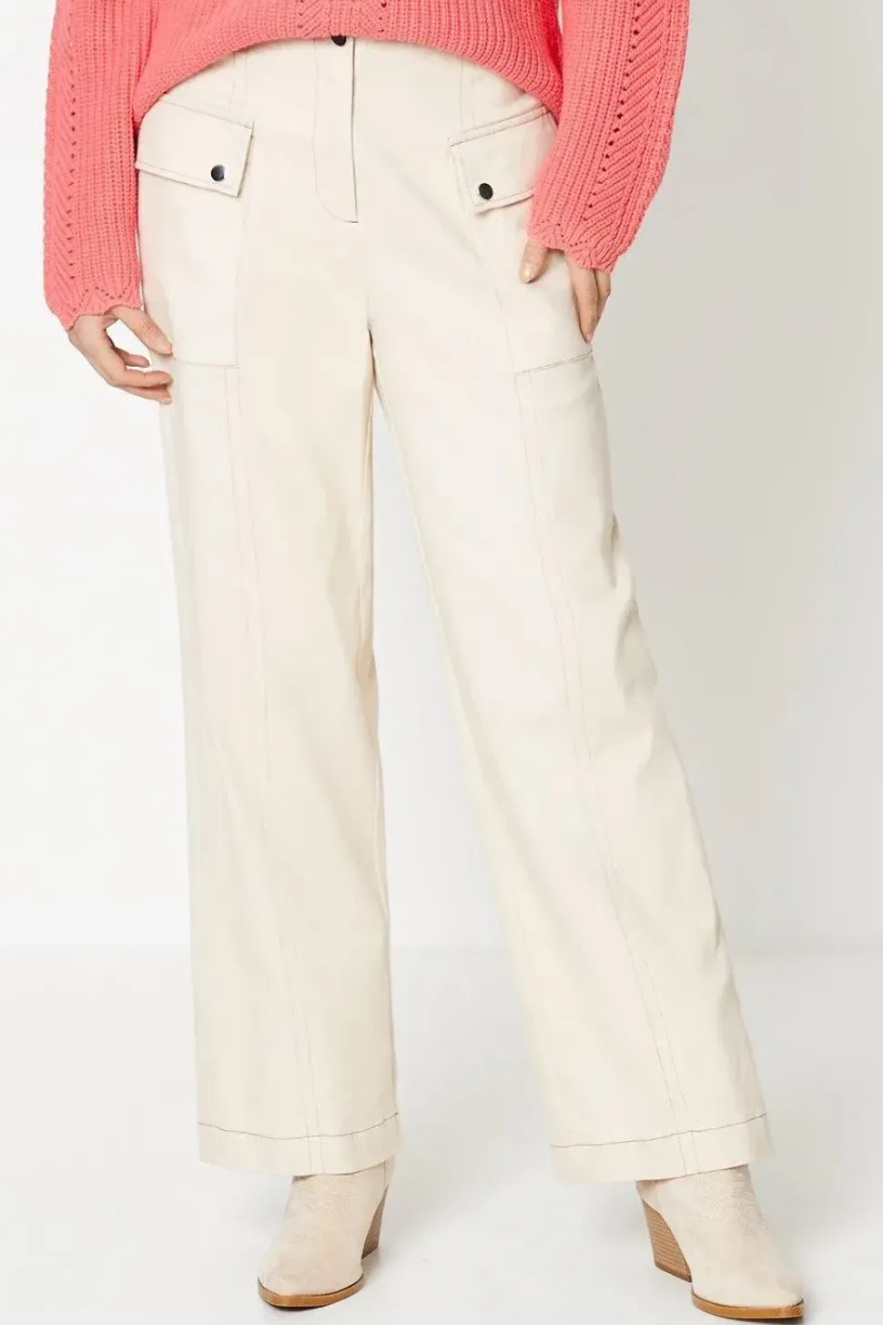 Twill Contrast Stitch Cargo Trouser