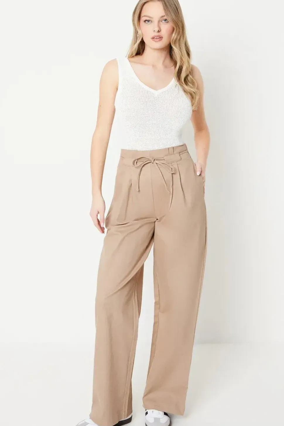 Twill Drawstring Paperbag Trouser