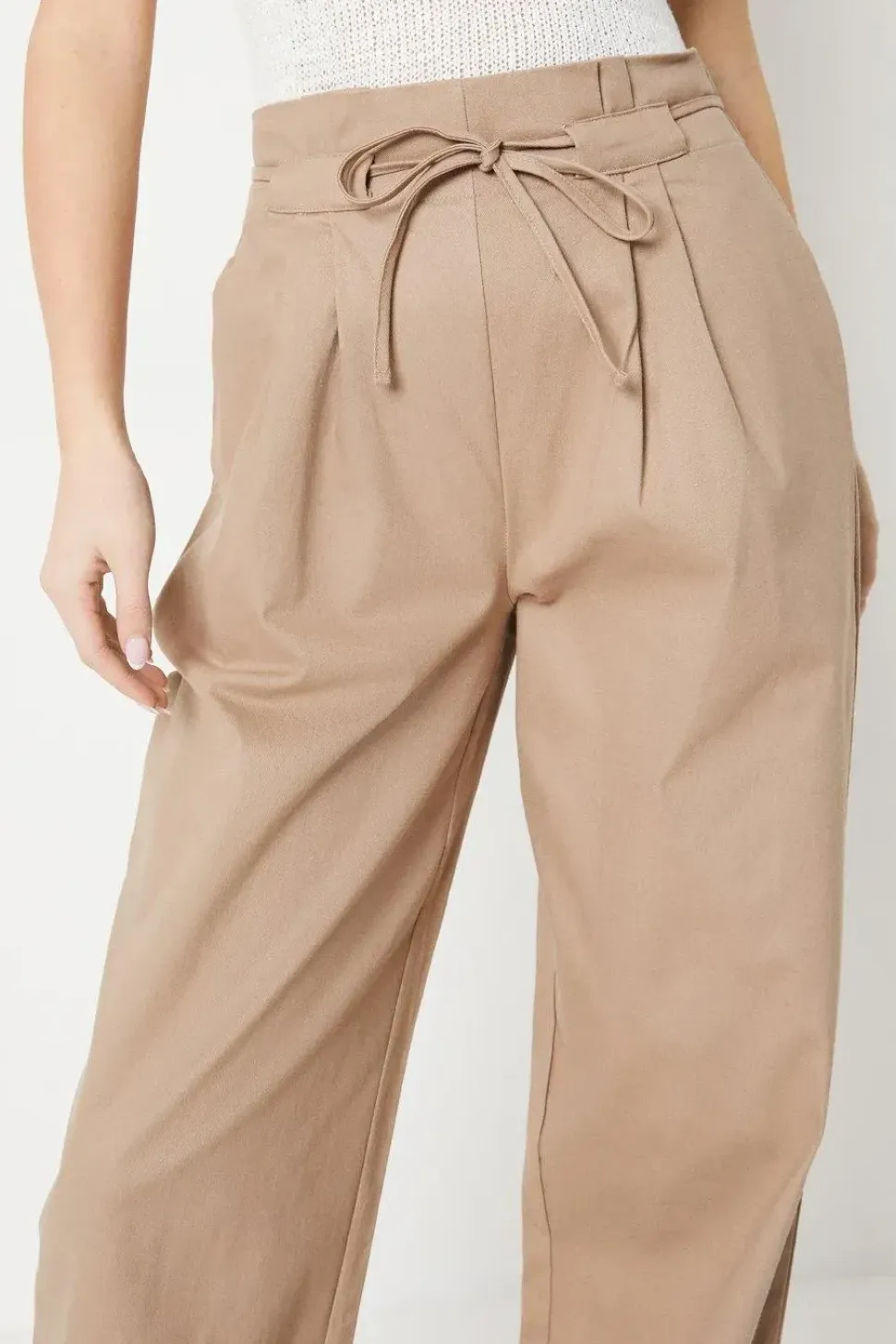 Twill Drawstring Paperbag Trouser