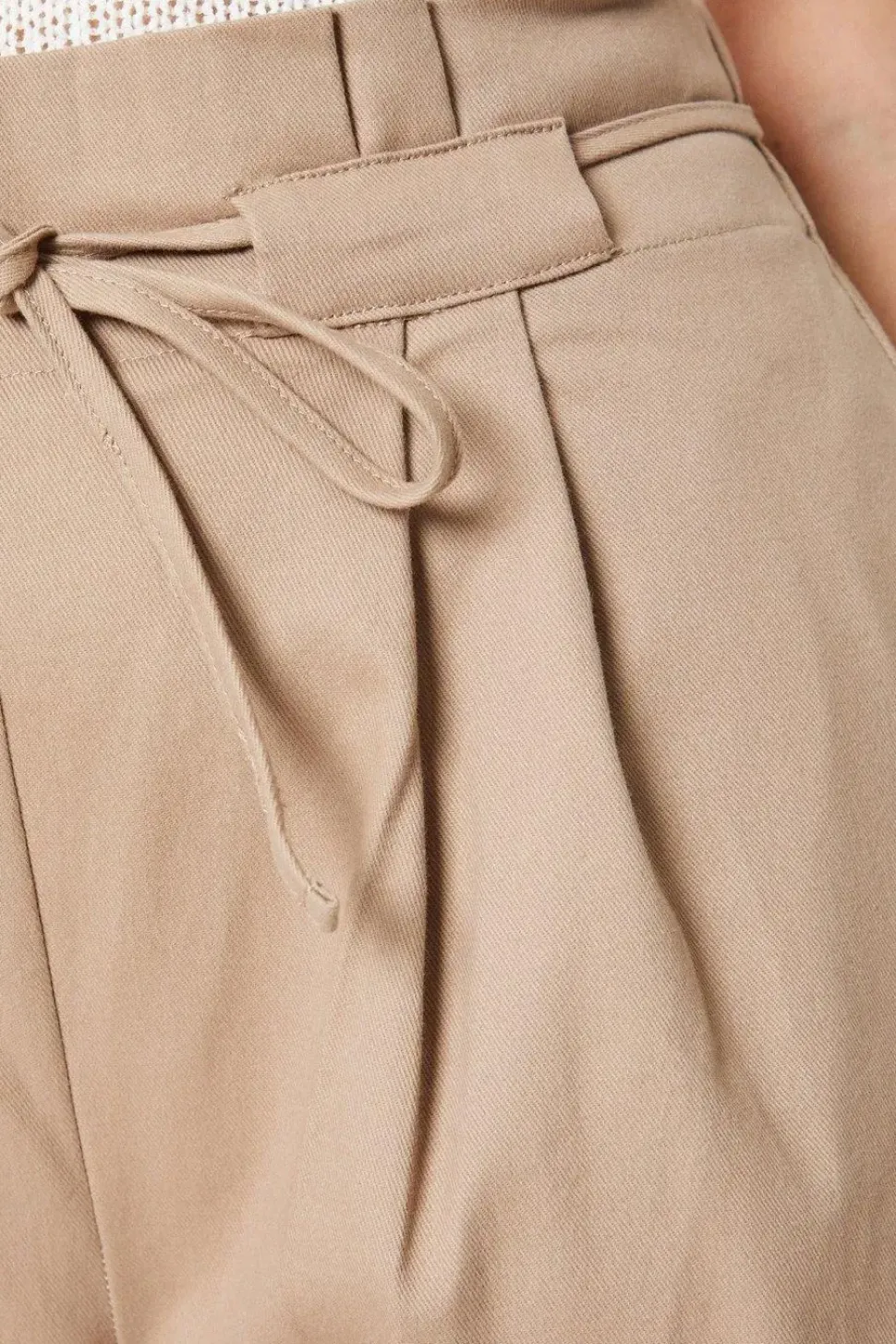 Twill Drawstring Paperbag Trouser