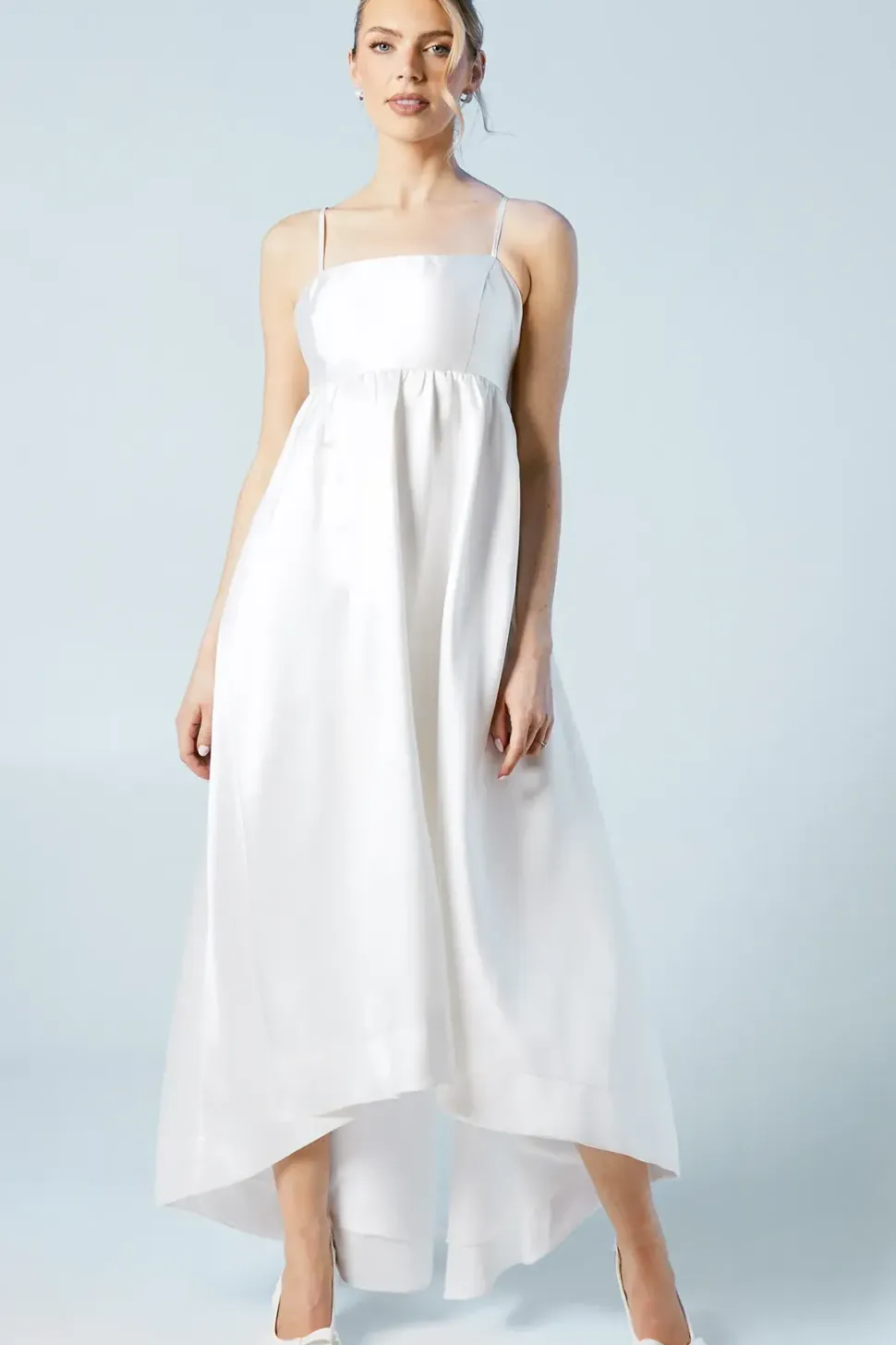 Twill High Low Wedding Dress