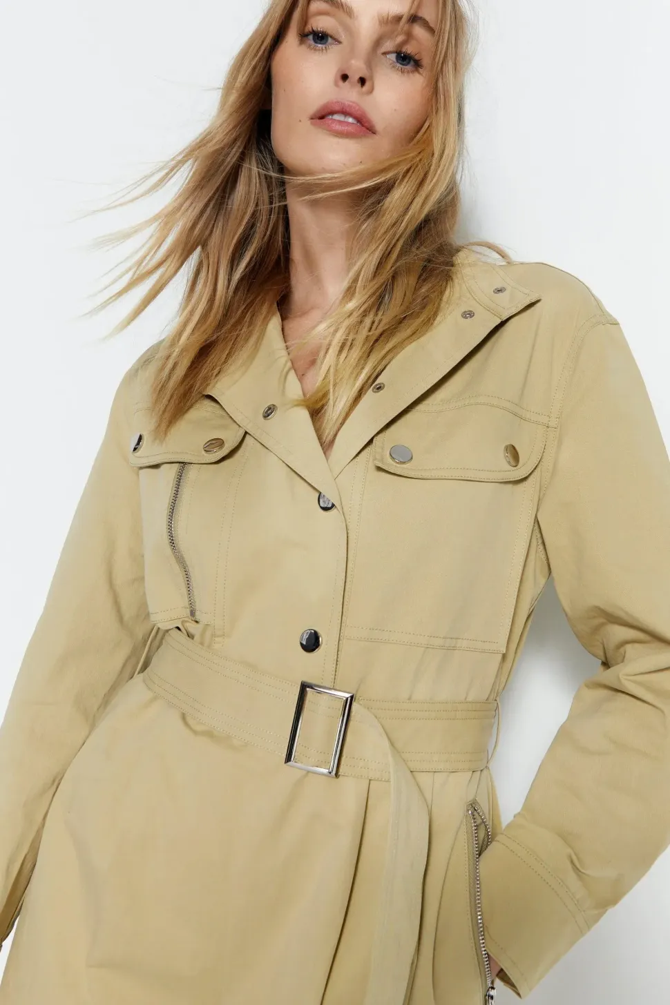 Twill High Neck Belted Utility Boilersuit