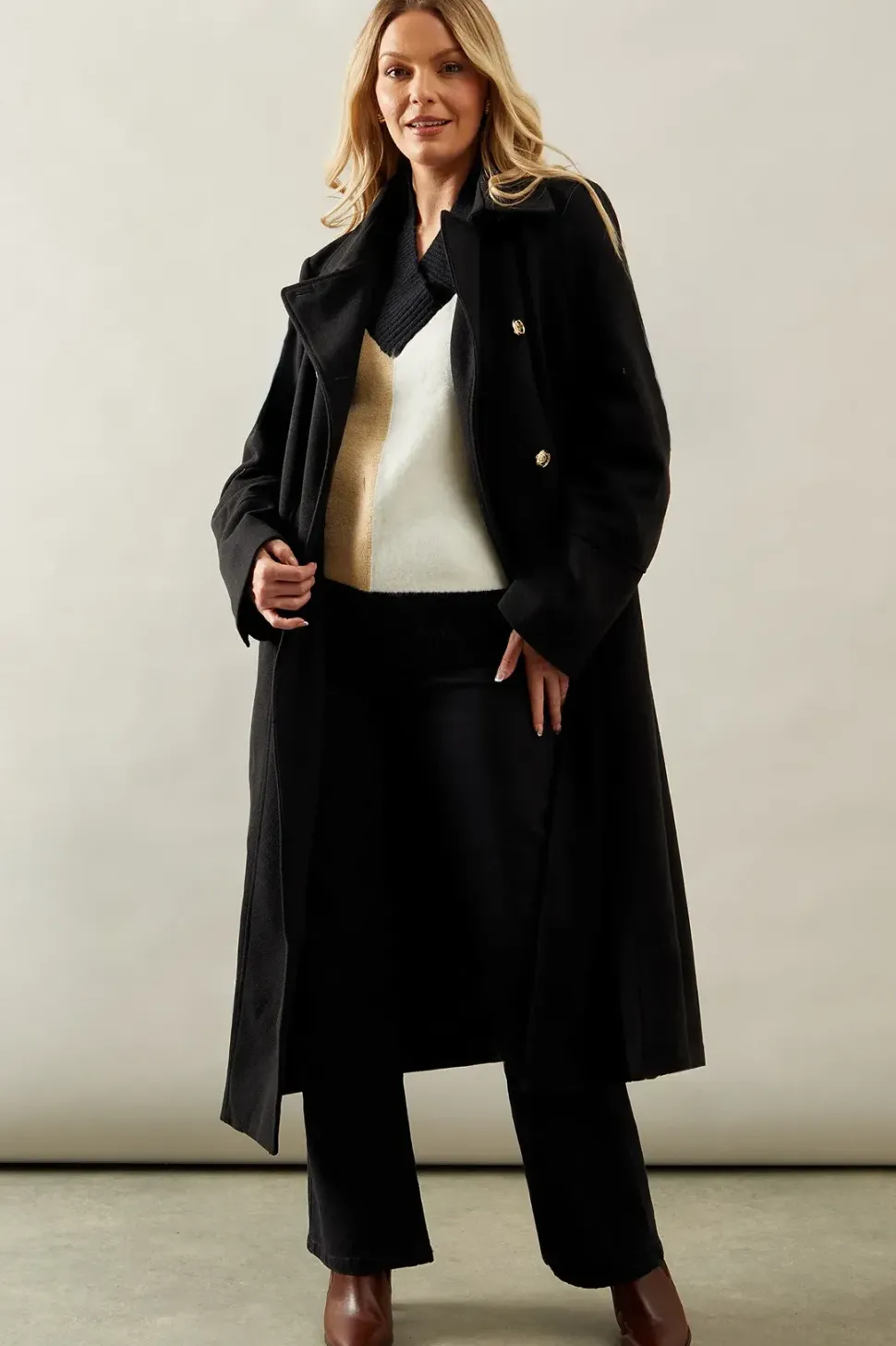 Twill Military Pocket Detail Coat