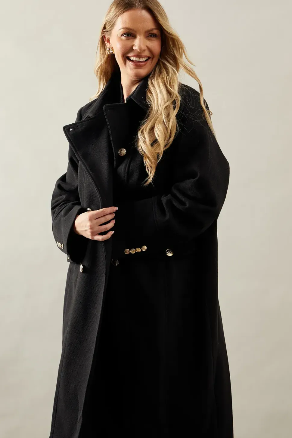 Twill Military Pocket Detail Coat