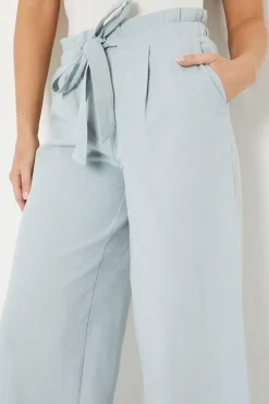 Twill Paperbag Straight Leg Trouser