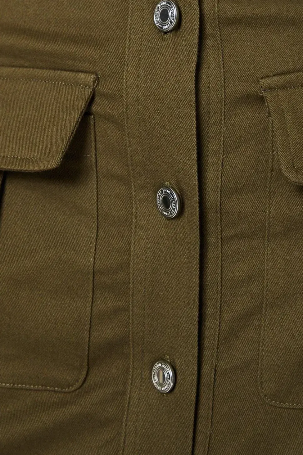 Twill Pocket Button Through Maxi Skirt