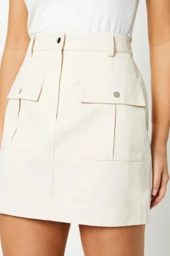 Twill Pocket Detail Mini Skirt