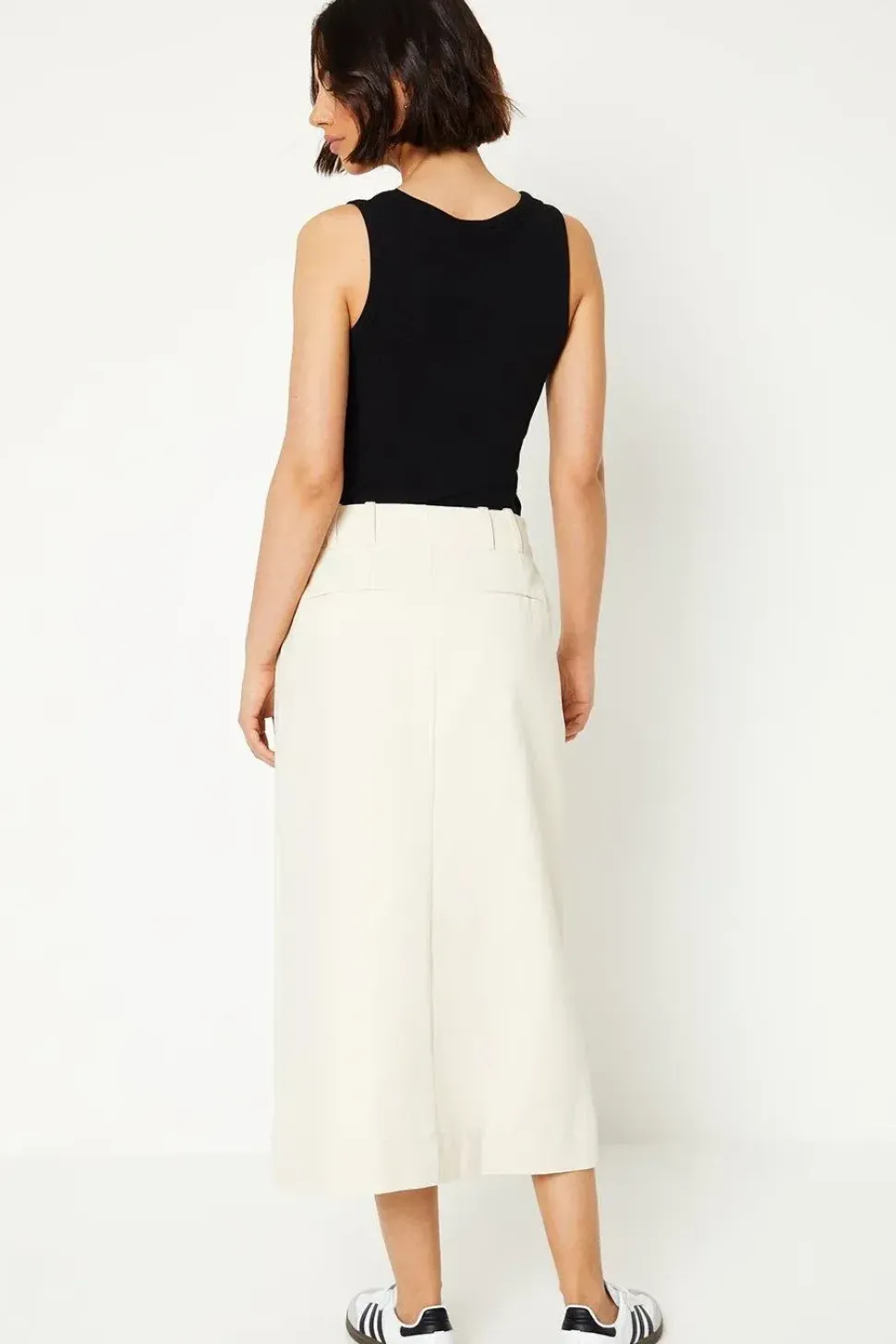 Twill Pocket Midi Skirt