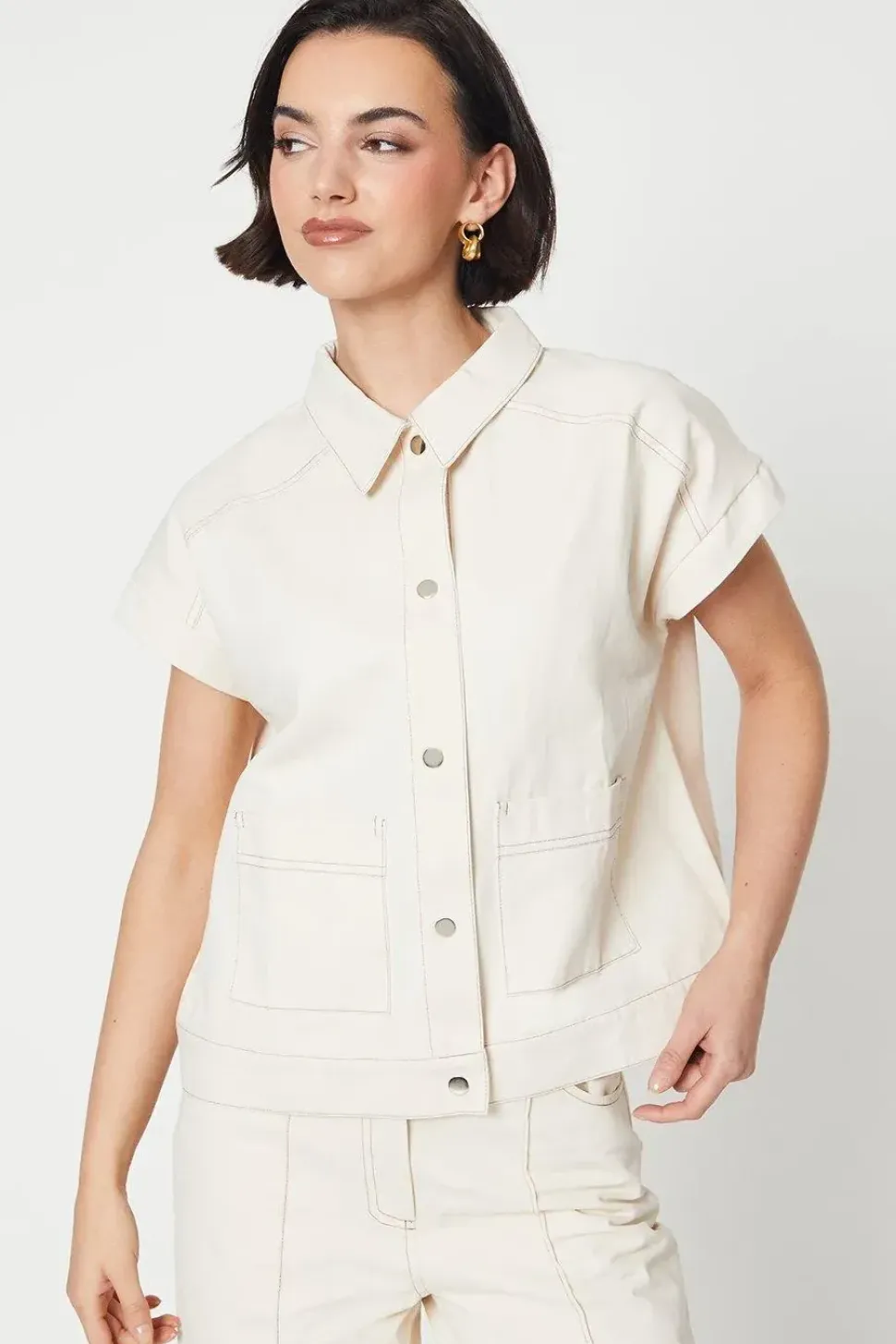 Twill Sleeveless Jacket