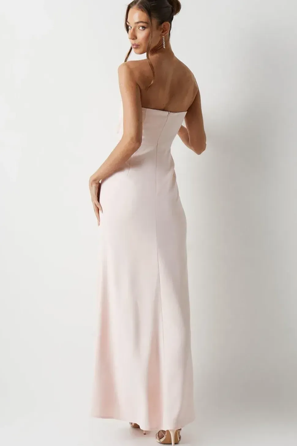 Twist Bandeau Crepe Bridesmaid Dress