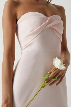 Twist Bandeau Crepe Bridesmaid Dress