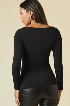 Twist Front Long Sleeve Top