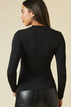 Twist Neck Long Sleeve Top