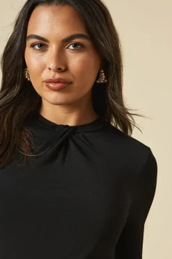 Twist Neck Long Sleeve Top