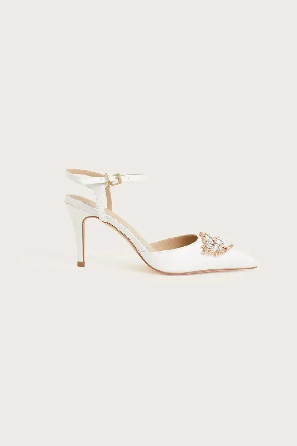 Two-Part Diamante Trim Bridal Shoes