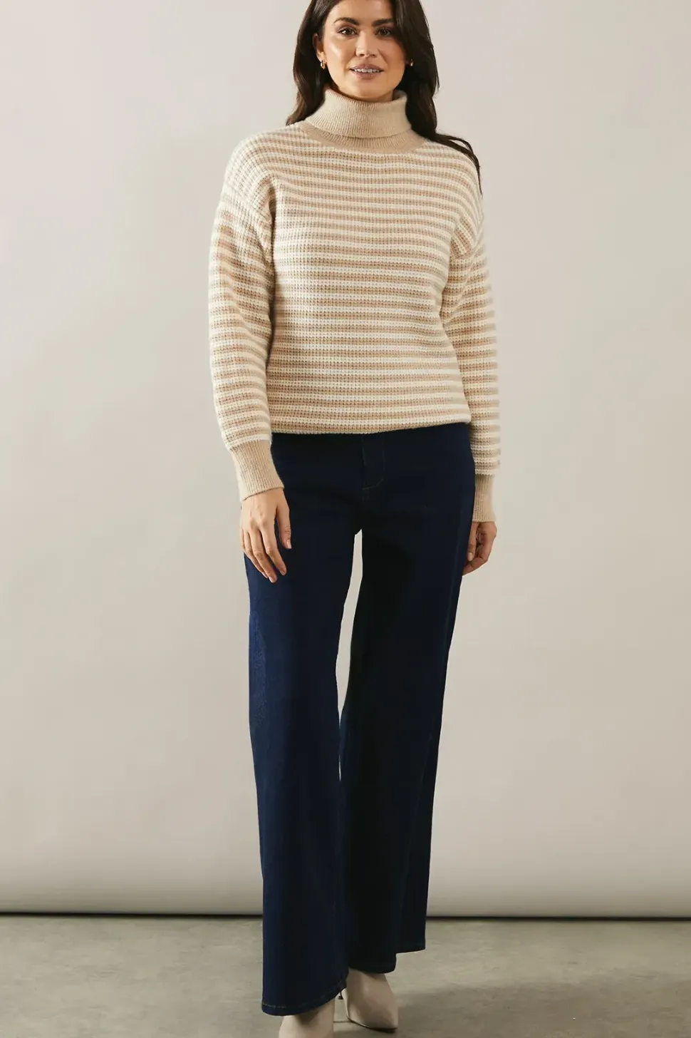 Two Toned Roll Neck Jumper
