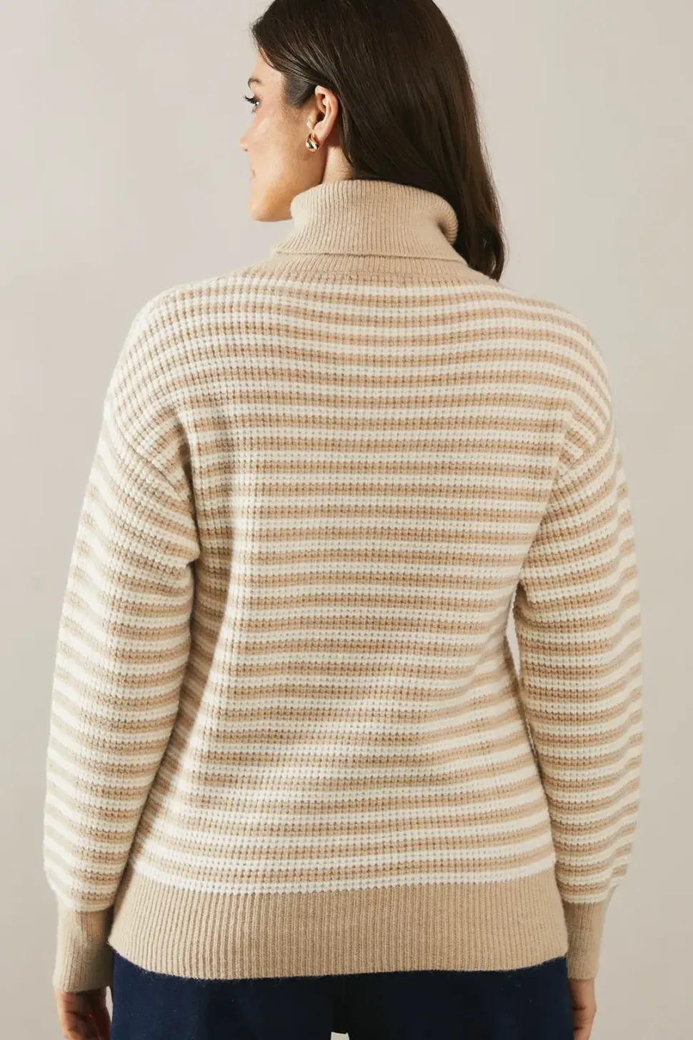 Two Toned Roll Neck Jumper