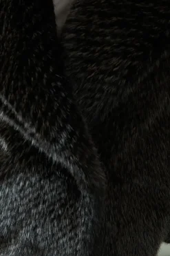 Two Tone Faux Fur Coat