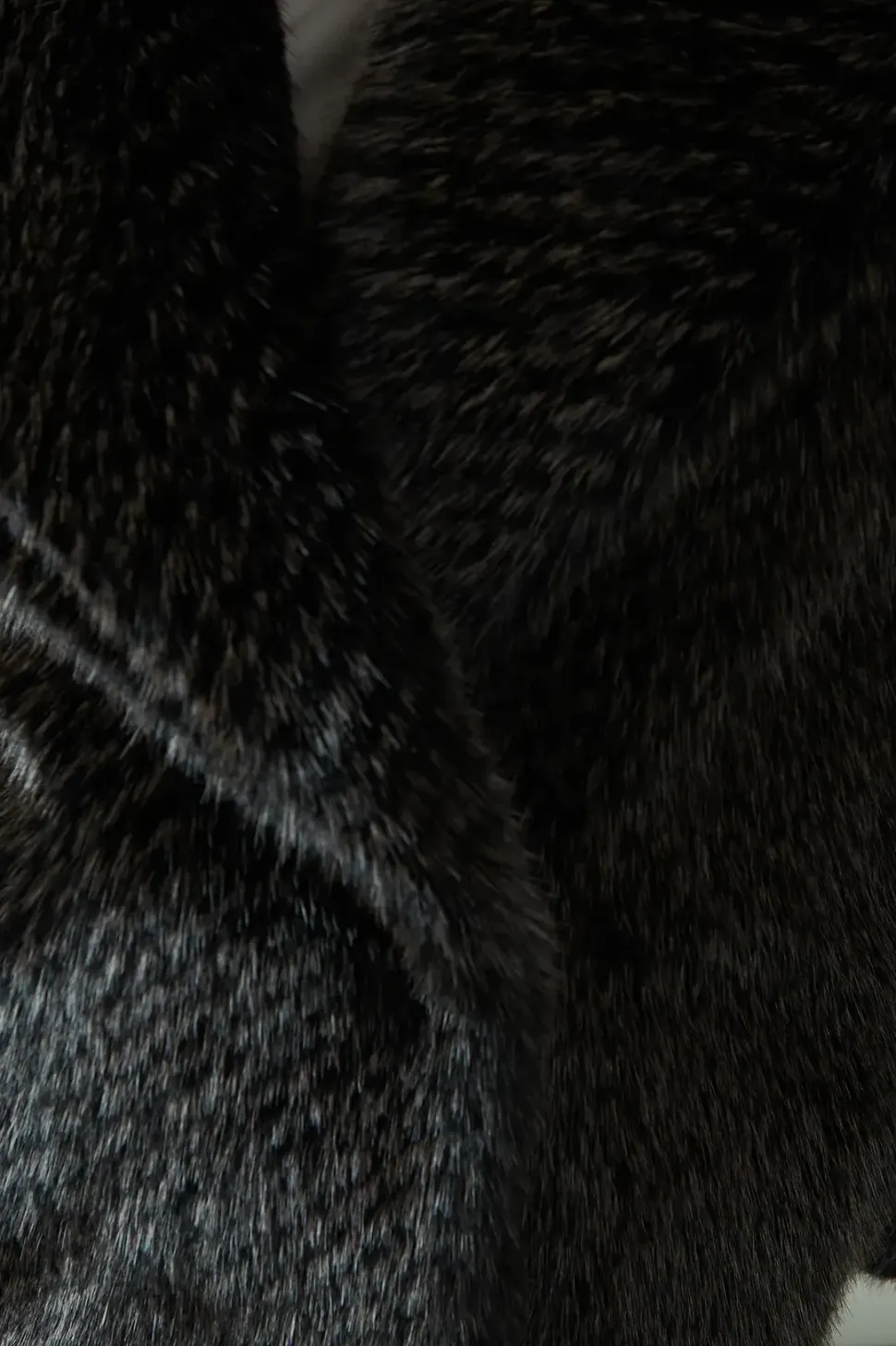 Two Tone Faux Fur Coat