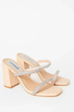 Tyla Diamante High Block Heeled Sandals
