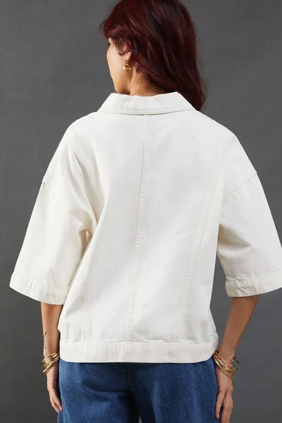 Utility Denim Short Sleeve Boxy Shirt