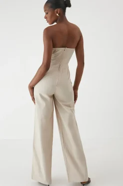 Utility Detail Bandeau Wide Leg Jumpsuit
